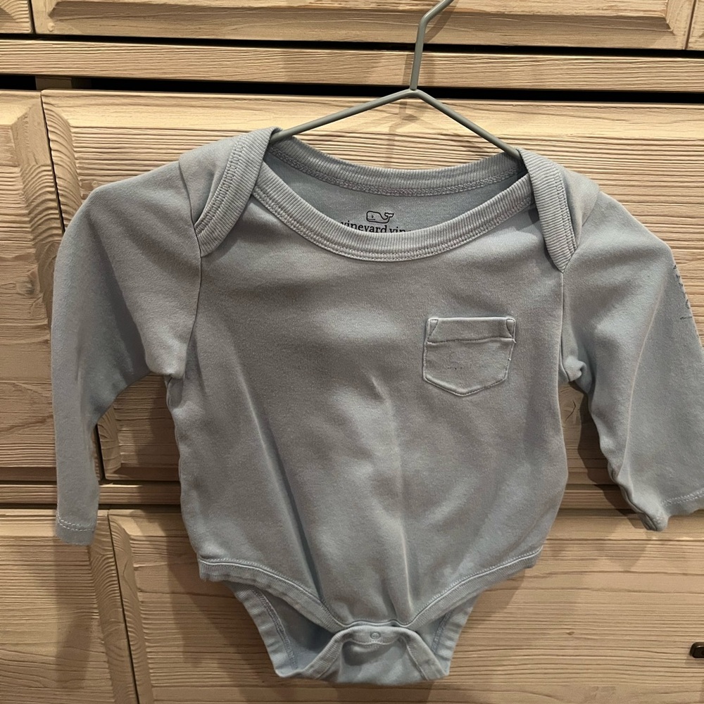 Vineyard Vines Soft Blue Infant Bodysuit